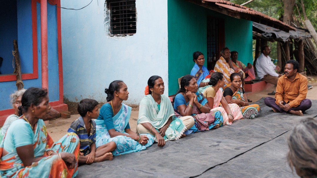 A women's self-help group discussing