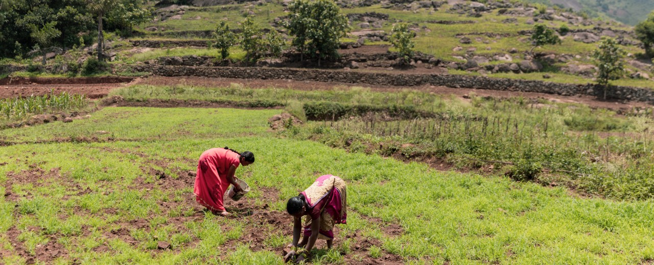 Two Women working on a field