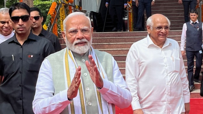 Prime Minister Modi at a metro