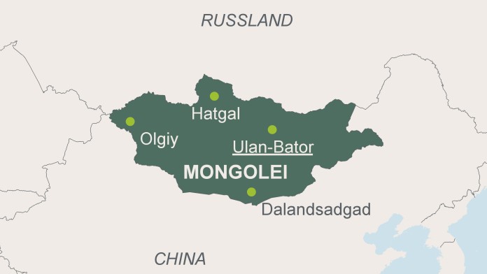 Landkarte Mongolei