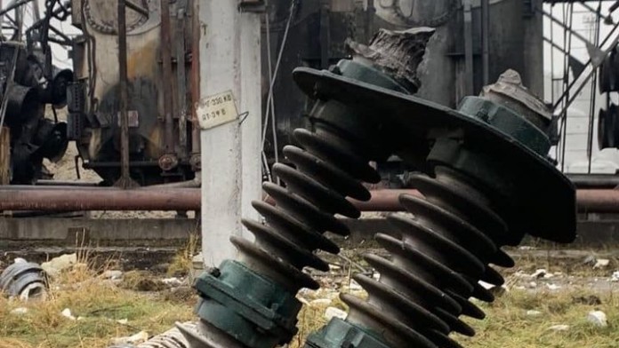 Component of a destroyed substation